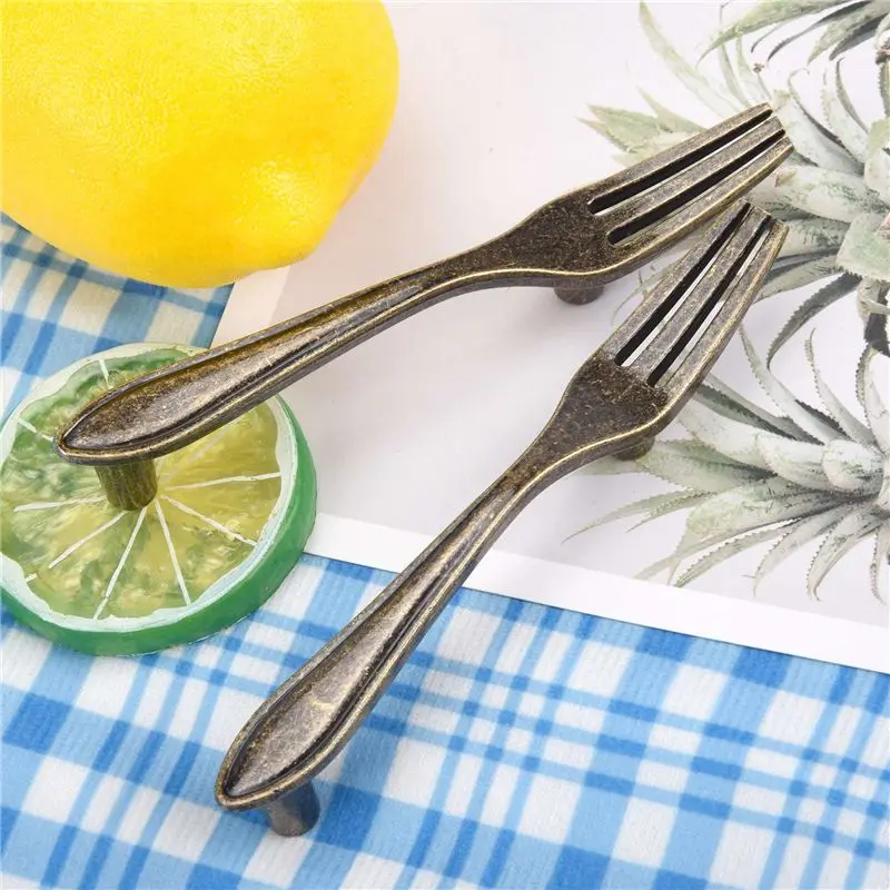 A76I-15 Pcs Knife Spoon Fork Kitchen Cabinet Closet Drawer Pull Handles Knobs 3-Inch Center To Center
