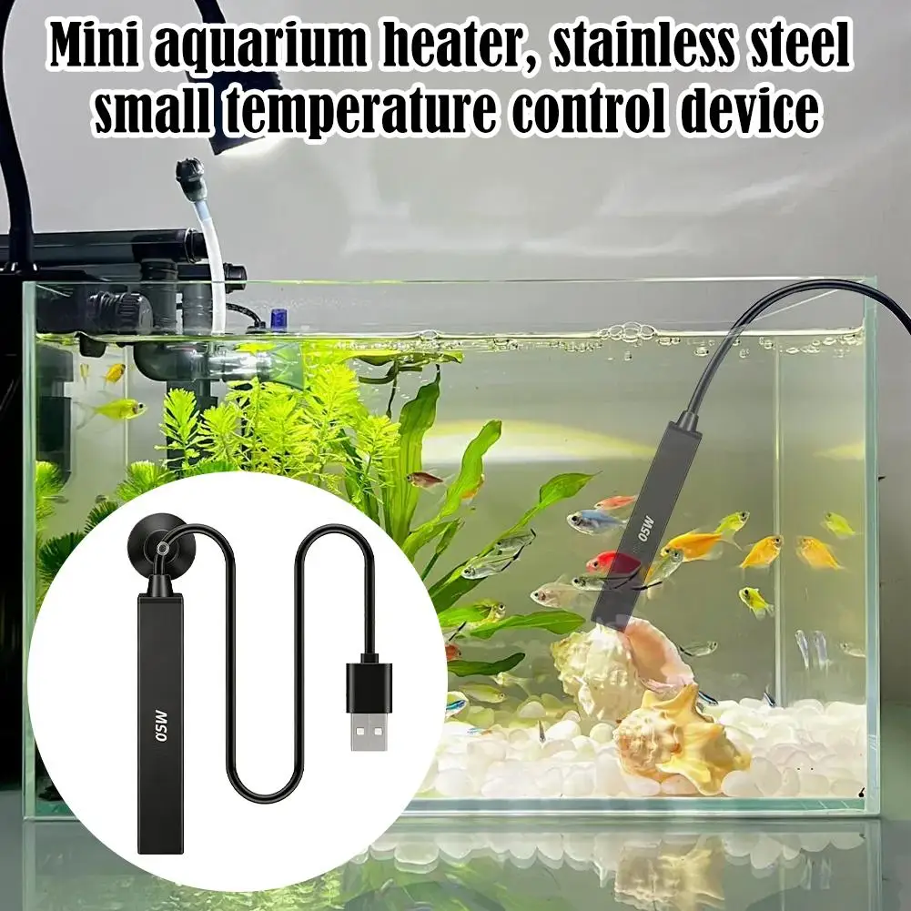 Mini-Aquariumheizgerät, USB-betrieben, Tauchheizstab für Fischbecken, Konstanttemperaturregler für Betta-Kleinaquarien – Detail 7