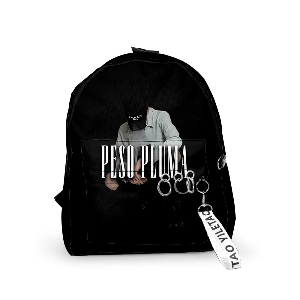 Peso Pluma Backpack Hip Hop Rapper Schoolbag Travel Bag Casual Style Daypack Harajuku Rucksack