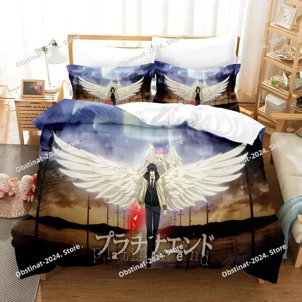 

New Platinum End Bedding Set Printed Duvet Cover Sheet Pillowcase Soft Quilt Cover Full Queen King Size 3D Anime Bed Sheet Set