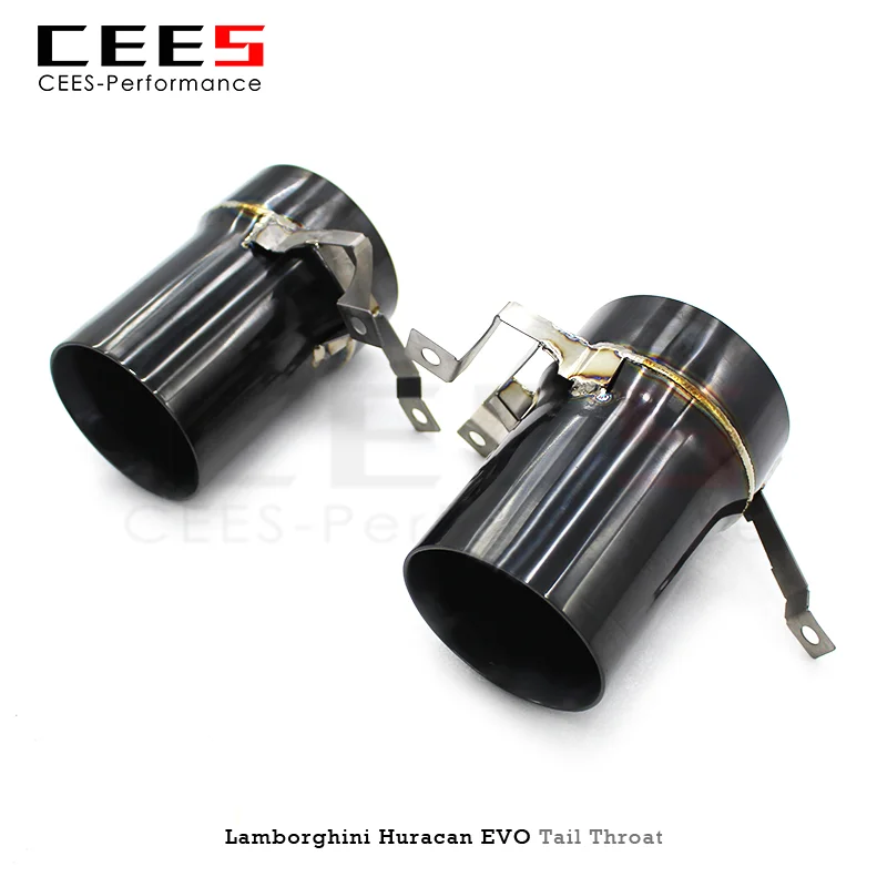 CEES Tail mouth Tips For Lamborghini Huracan EVO 2014- Electroplated Black Titanium Tail Throat Racing Exhaust Pipe