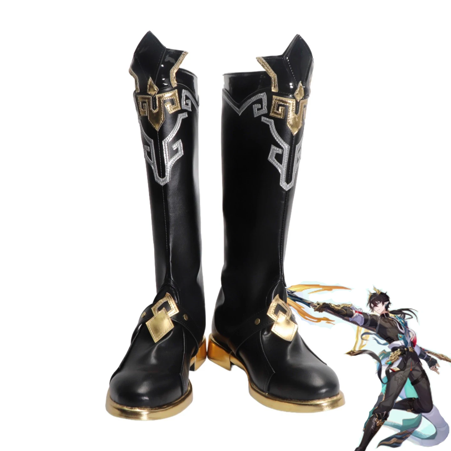 أنيمي دان هنغ Permansor Terrae Honkai: ستار السكك الحديدية تأثيري أحذية الأحذية لعبة حفلة الهالوين لعب الأدوار الرجال النساء زي الدعائم #1