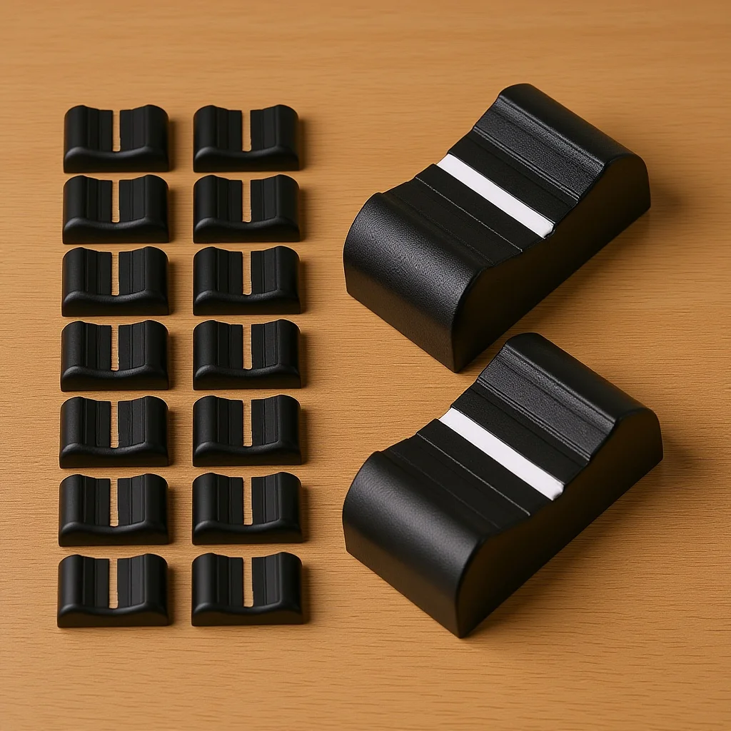 

20Pcs Slider Fader Caps Black Mixer Accessories for Console Panel Potentiometer Easy Installation Volume Adjustment Replacement