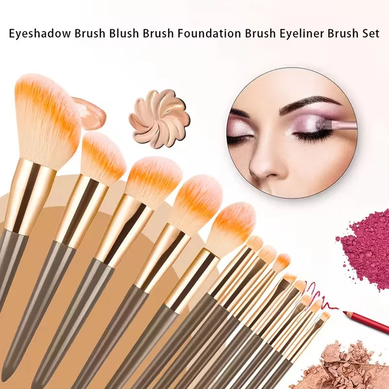 13pcs Professional Makeup Brush Set Soft Fur Beauty Eye Shadow Foundation Blush Cosmetic Brushes