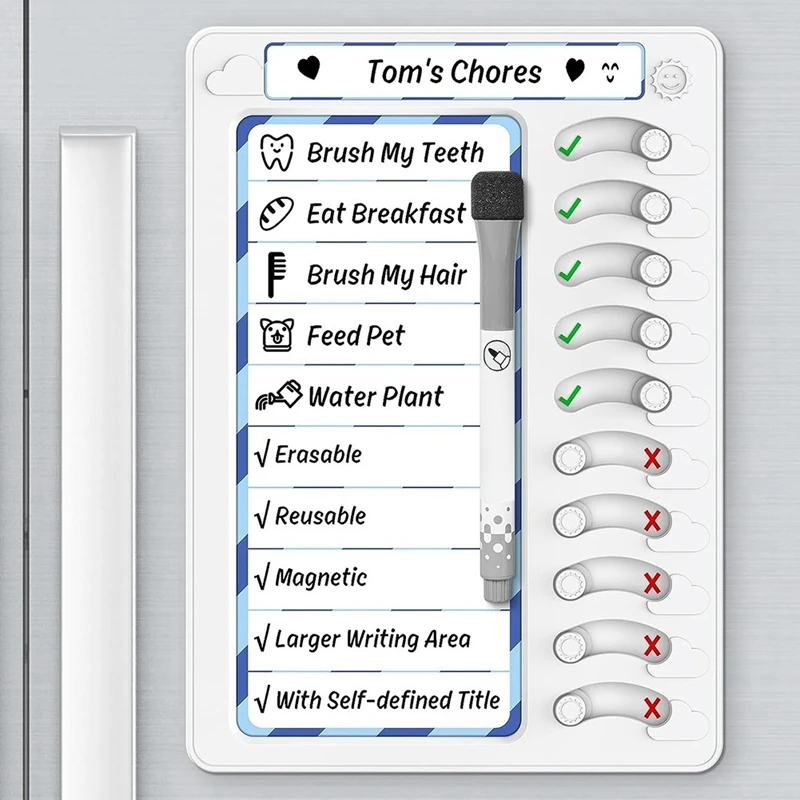 Lösch bare Aufgaben tabelle für Kinder für Kinder, um Liste Routine aufgaben Planungs tafel mit magnetischen Aufklebern Kühlschrank Magnet langlebig zu tun