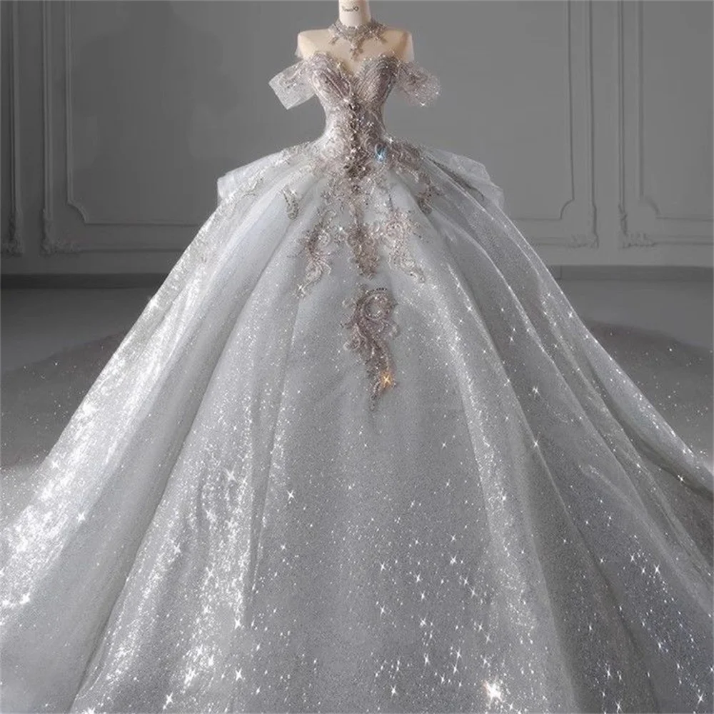 Luxury Main Wedding dress 2024 New fashion long-sleeved dresses backless Bridal Ball Gown Custom Made 114