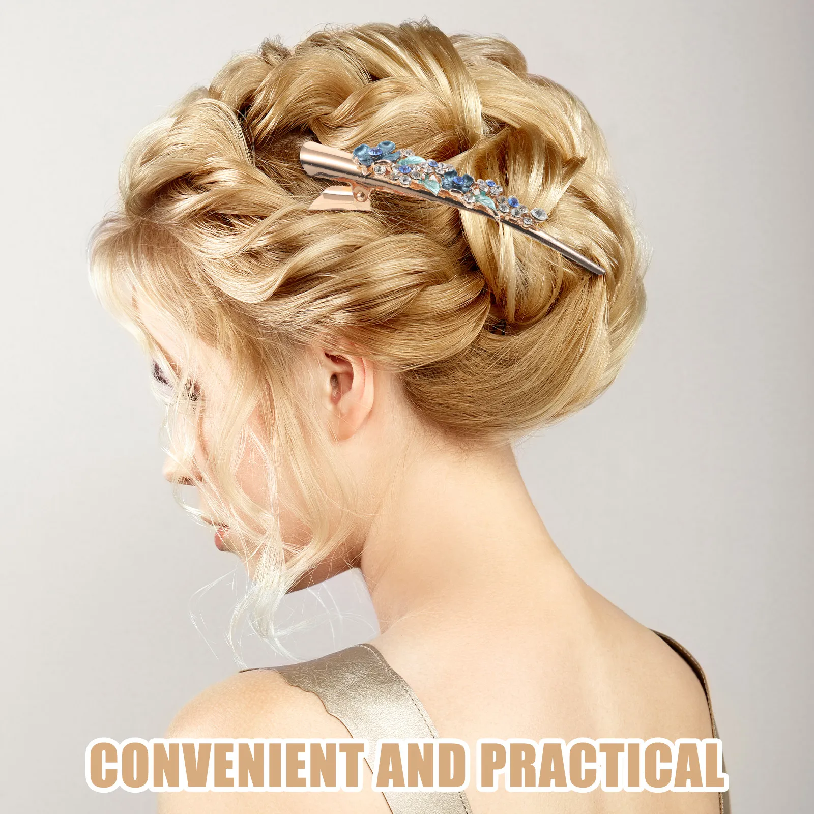 

4Pcs Floral Hair Clips Alloy Flower Barrettes Colorful Vintage Alligator Hair Pins Decorative Clips for Prom Parties School