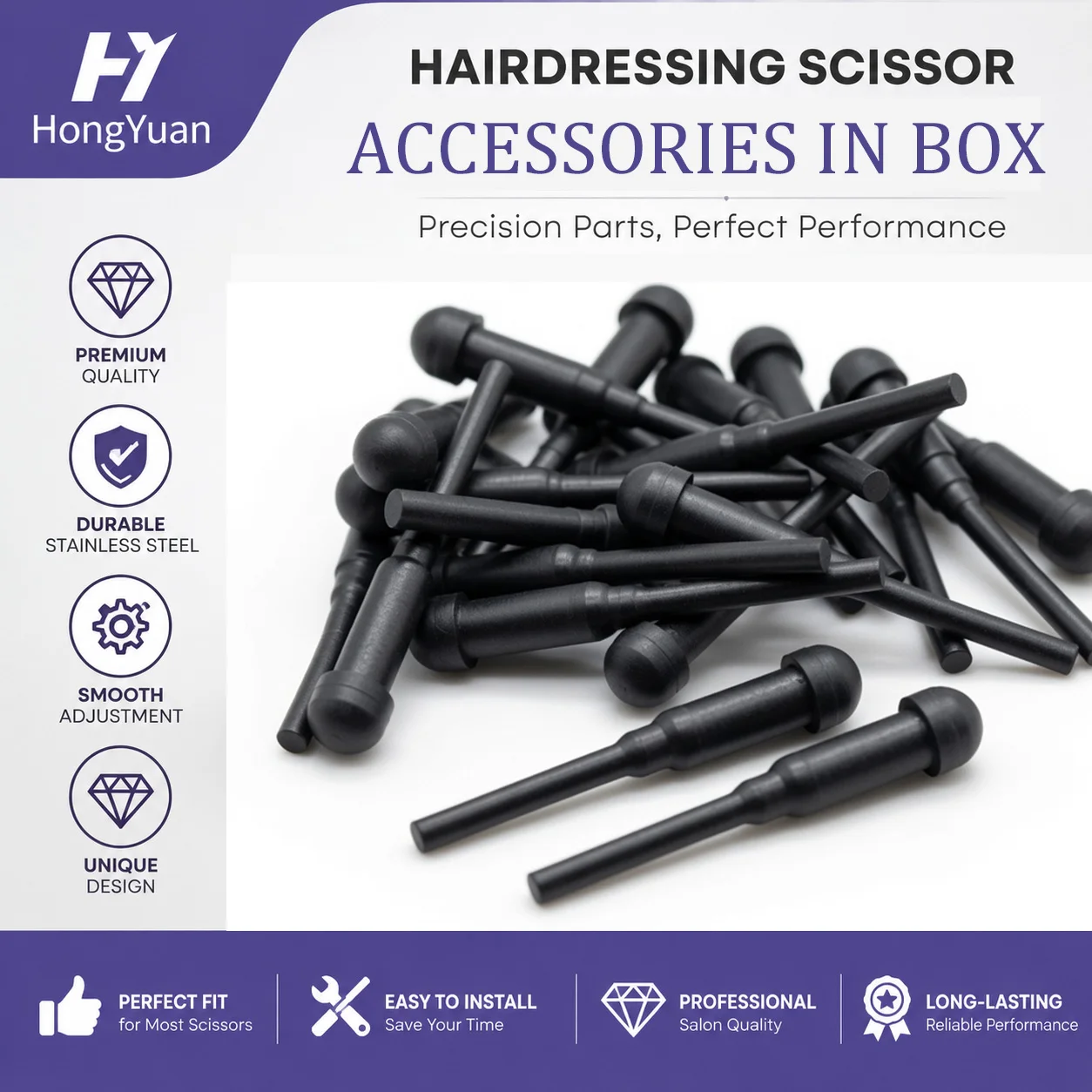 500Pcs Mix 5 Sizes Black Rubber Scissors Bumpers Stopper Pads Professional Hairdressing ^ Barber Shears Replacement Spare Parts