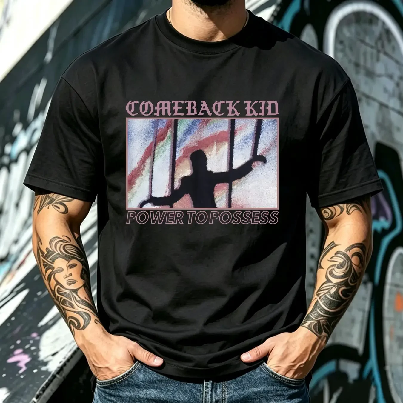 washed T Shirt COMEBACK KID band cotton black gift for fan TE6837 long sleeves vintage Washed Slightly graphic Unisex