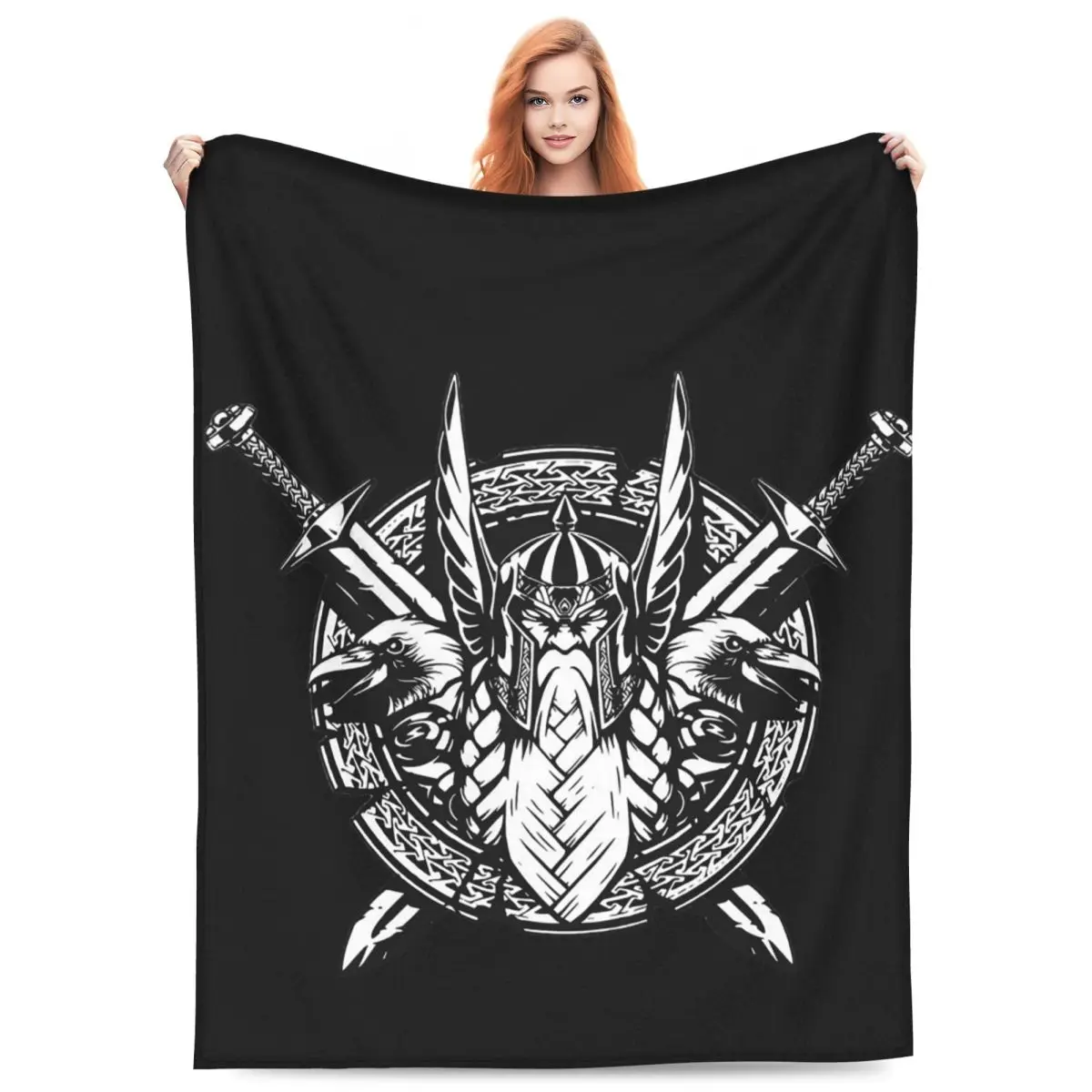 Odin Vikings Viking Legend Blanket Fleece Sofa Throw Blanket Super Soft for Couch Bedding Travel Throws Bedspread Quilt