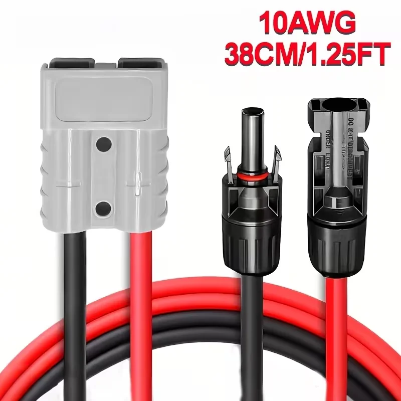 10AWG 50A Heavy Duty Cable SB50 Connector Wire for RV Solar Battery Pack Portable Power Station Off‑Grid Inverter Power Supply