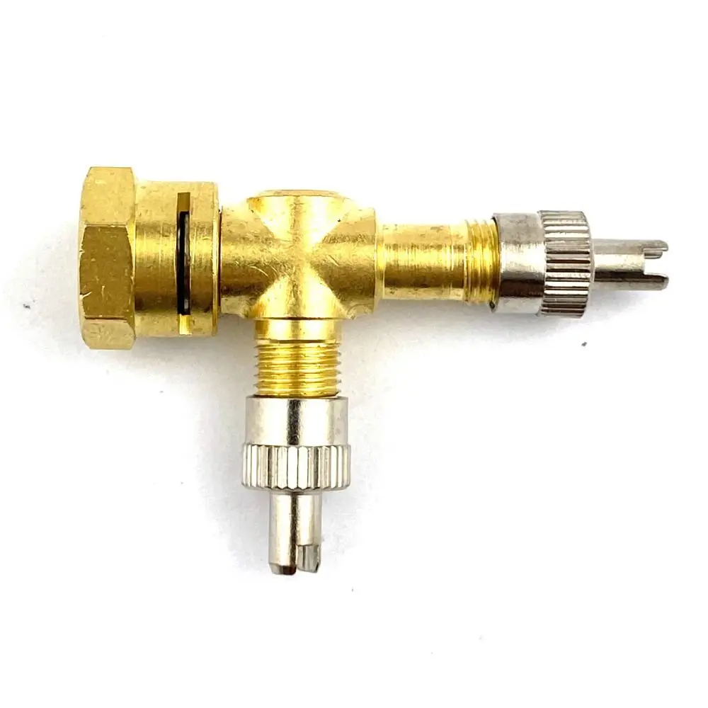 High Quality 3-Way TPMS Valve Copper Tire Accessories Tee Adapter‘ Tire Pressure Gauge Connector