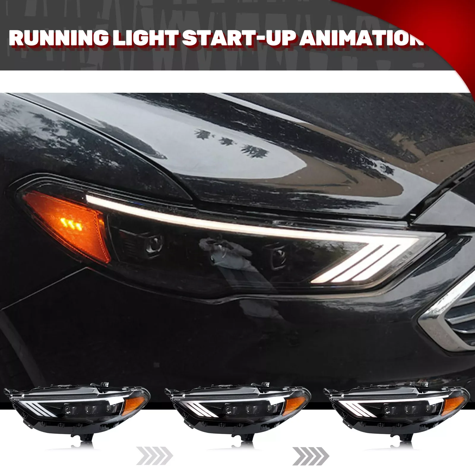 Auto Part LED Lamp Headlights for  Fusion S SE 2017-2020 Mondeo Dynamic Turn Signal  Assembly High Beam DRL