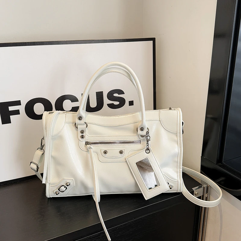 Bolsa tote de alta qualidade elegante couro clássico designer paris moda grande capacidade cor sólida viajante