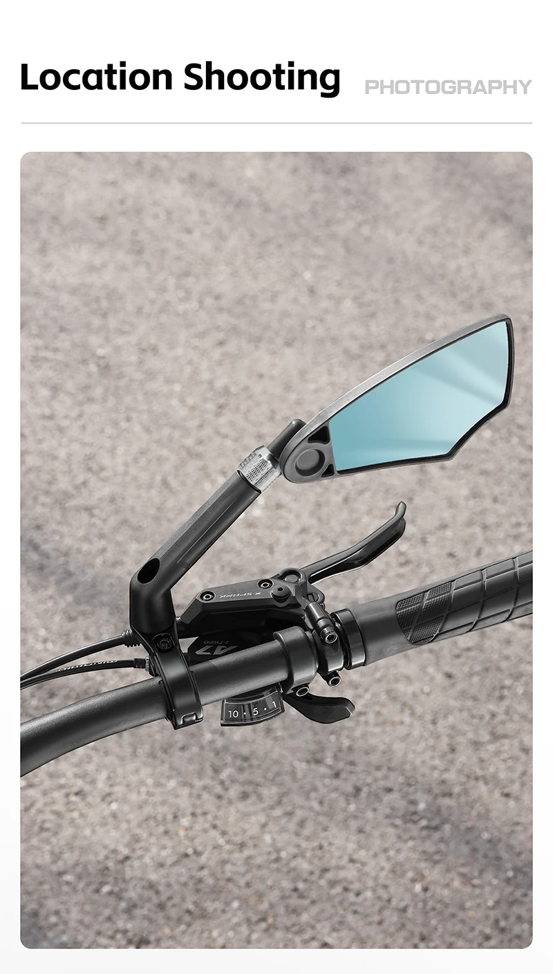 WEST BIKING Blendfreier Fahrrad-Rückspiegel, teleskopisch, flexibel, 360-Grad-Weitwinkel, MTB, E-Bike, Elektroroller, HD-Rückspiegel – Detail 11