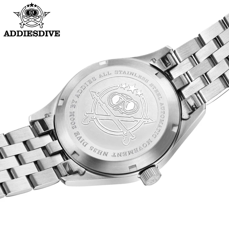 ADDIESDIVE Men Watches Date Display 20Bar Diver C3 Super Luminous NH35 Automatic Mechanical Watch Relogios Masculino