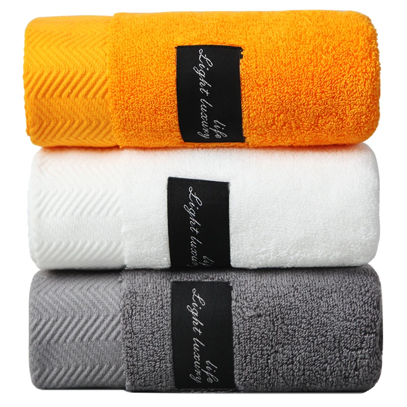 Solid Color Pure Cotton Thick Simple Towel Hotel Quality Durable Lint-Free Five-Star Experience in Your Home