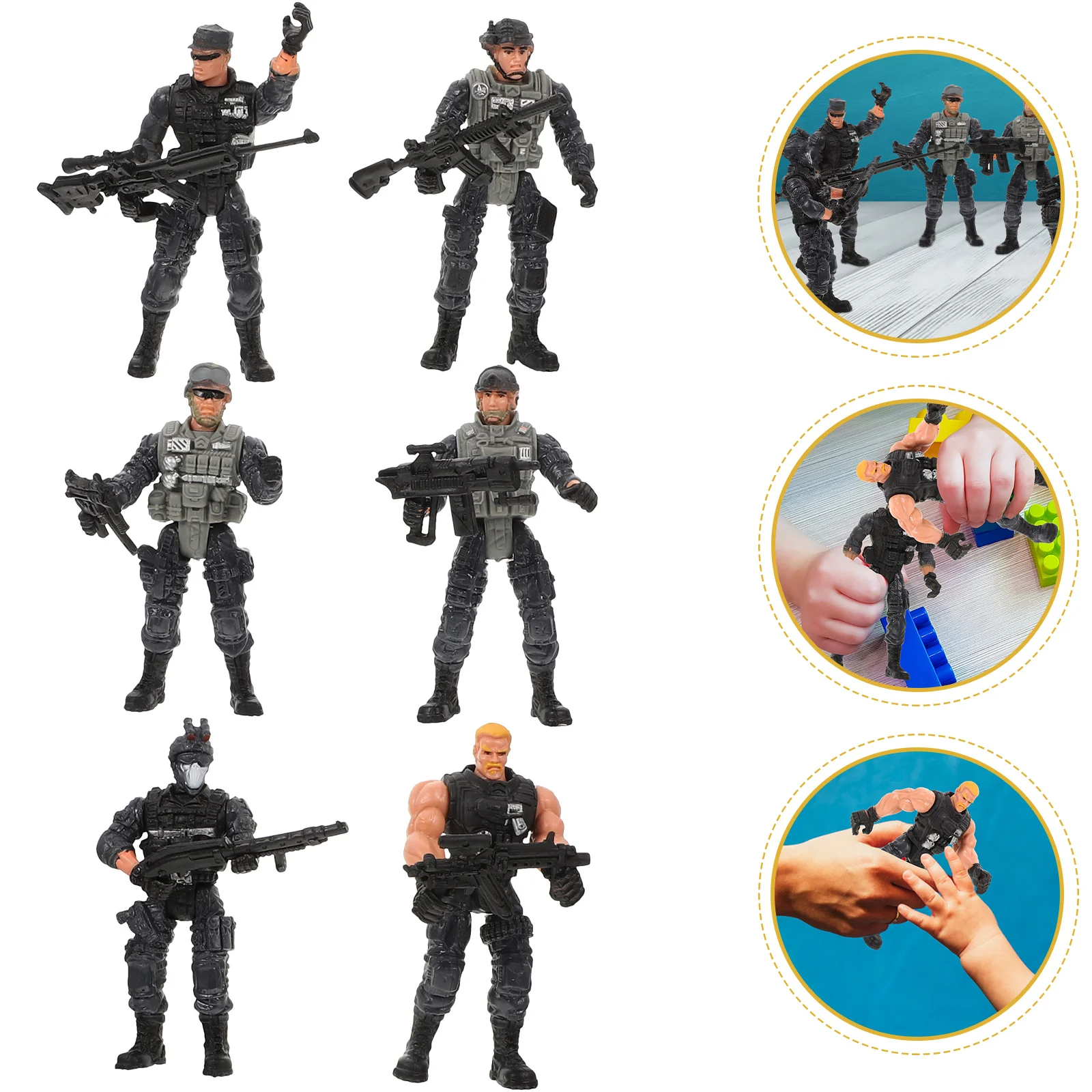 

6 Pcs Soldier Model Detachable Figures Toys Mini Educational Simulation Models Plastic Child