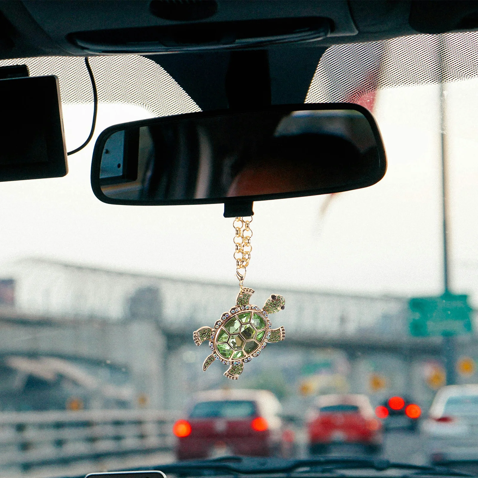 

Cute Bling Turtle Rearview Mirror Pendant Durable Sparkling Car Hanging Ornament Auto Interior Decor Accessory Women