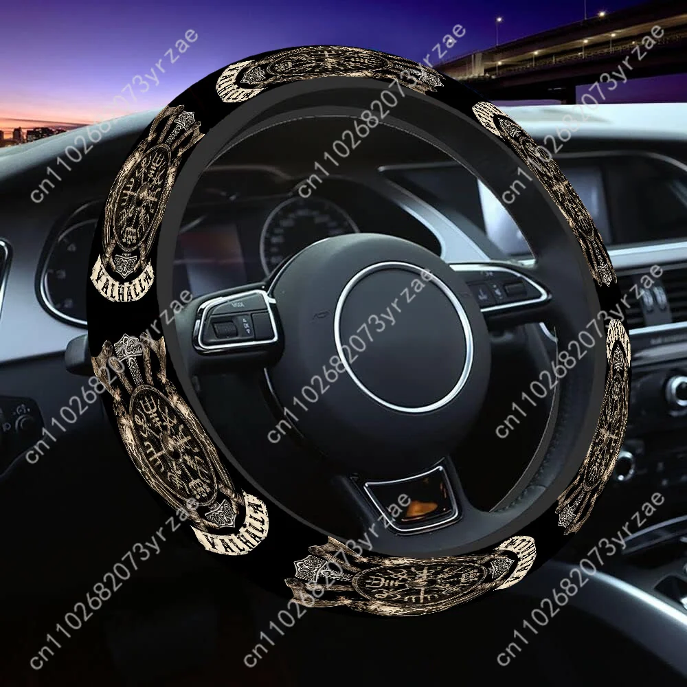 

Valhalla Emblem Car Steering Wheels Cover Universal Type Environmental Friendly Comfort Non-slip Breathable Steering Wheel Wrap