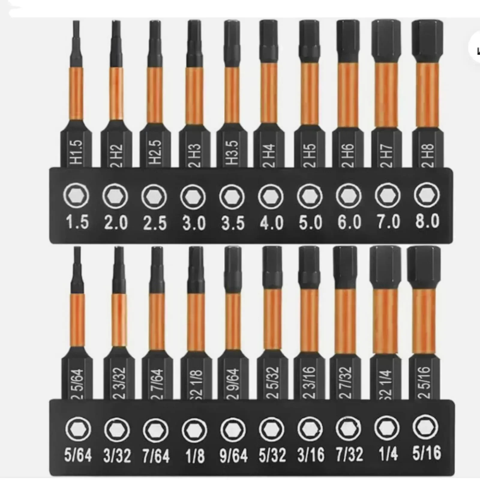 

20PCS Metric Electric Screwdriver Bit Set Hexagonal Batch Head S2-Alloy Steel Wide Torque Wrench Drill Bit For Home Maintenance