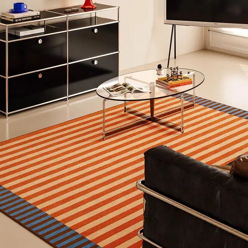 

Простой декоративный ковер в полоску для гостиной, ваби-саби, большая площадь, прикроватные коврики для дома, спальни, настраиваемый напольный коврик для столовой