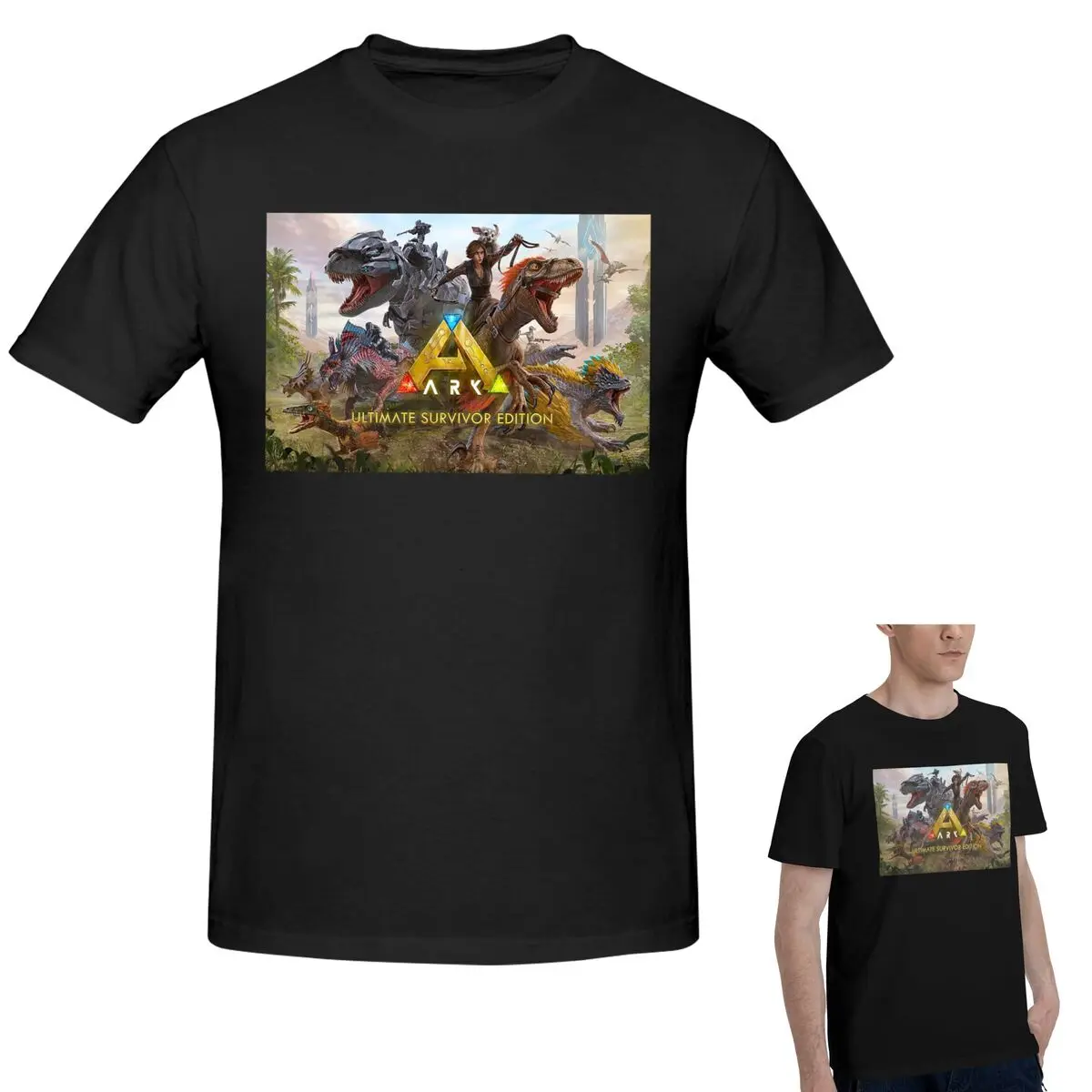 

Футболка Ultiimate Survivor Ark из 100% хлопка, мужская модная футболка большого размера, мужские летние рубашки с круглым вырезом, топы, S-6XL