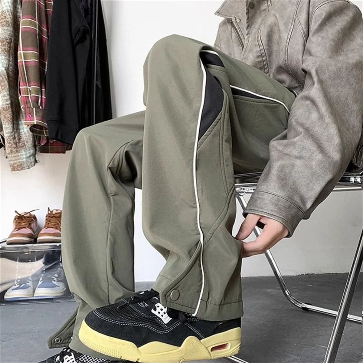 

2025 New Summer Thin Windproof And Waterproof Hiking Pants Work Pants Men's Fashion Loose And Versatile Straight Leg Casual Pant