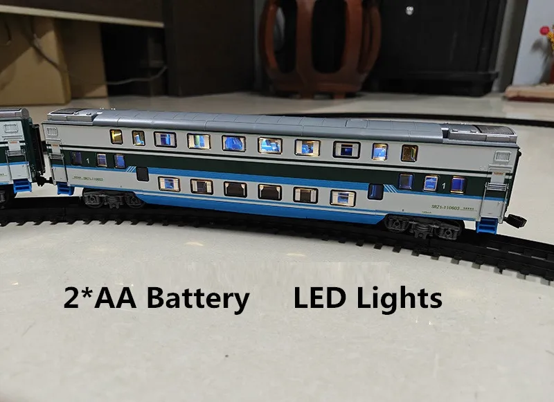 Simulated Rail Train Retro Rail Car Model Toys Alloy Front Car  Classic Electric Train Educational Toy LED Light