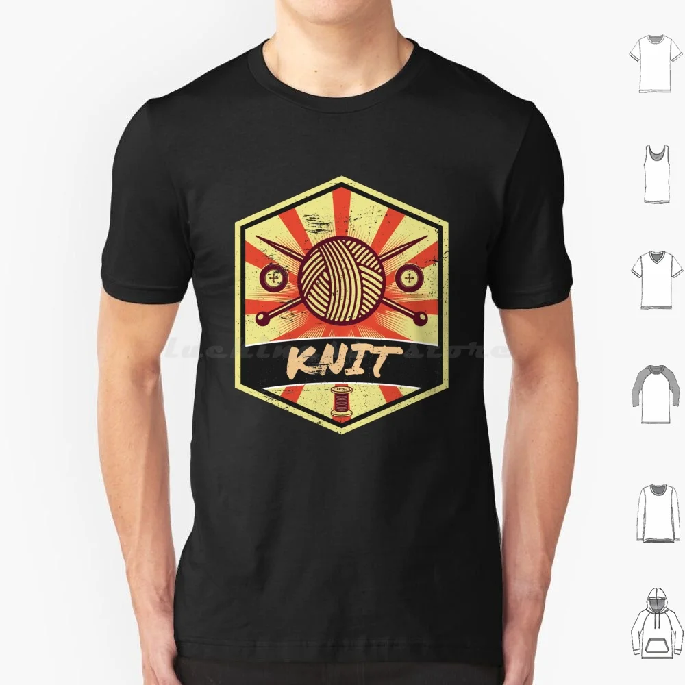 Knitting Propaganda T Shirt 6xl Cotton Cool Tee Knit Knitting Needle Wool Hobby Sew Sewing Machine Thread Mesh Yarn Needle