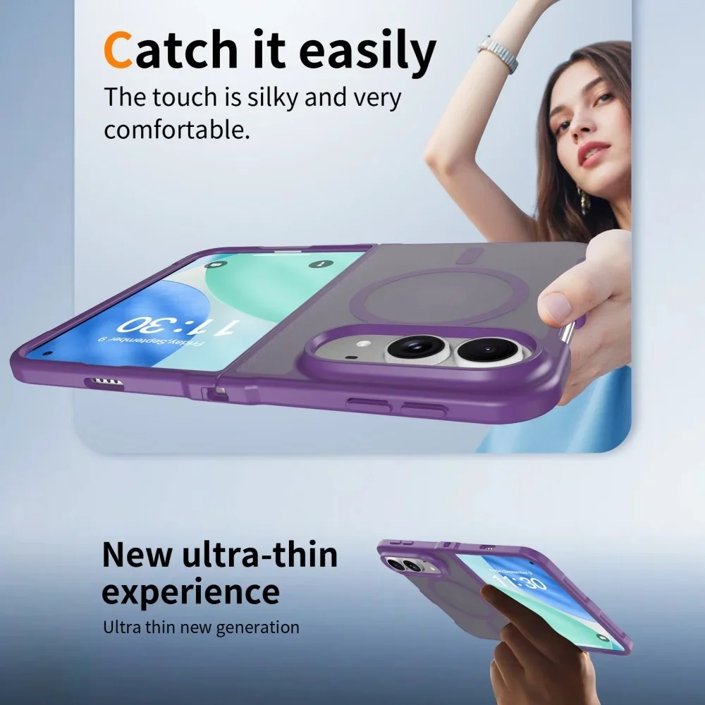 Slim Matte Translucent For Magsafe Case For iPhone Duo duo DUO Fold Wireless Charging Shockproof Back Front PC Hard Cover