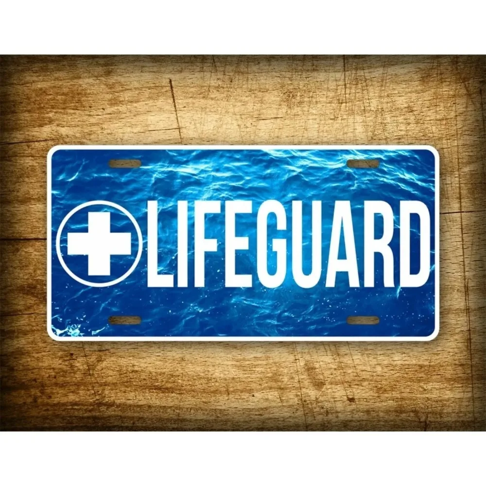 CIFbuy [2D Flat] Personalized Lifeguard Water Metal Sign,Custom Text Wall Decor (Only For Decoration)