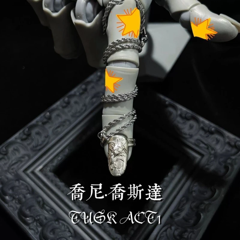 Anime JOJO STEEL BALL RUN Joe Kid Jonathan Johnny Joestar Cosplay Necklace Nail Ring Pendant Chain Choker Accessory Jewelry Prop