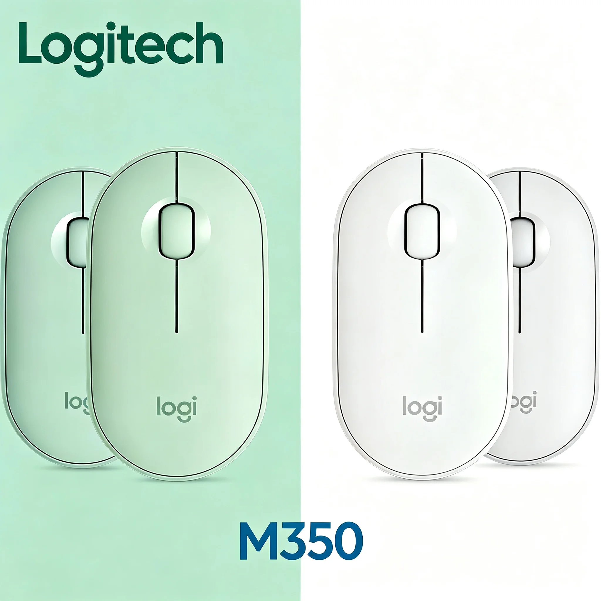Logitech M350 Pebble 2.4G Wireless Mouse Silent Scroll Slim Lightweight Office Mice For Desktop