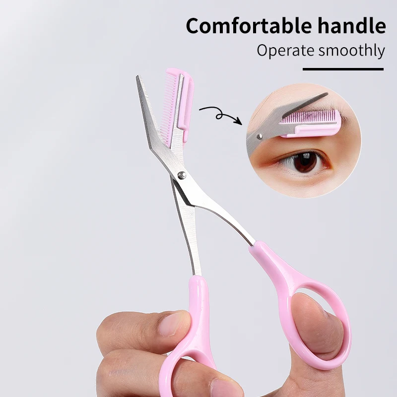 Abnehmbarer Augenbrauenkamm, professionelle Make-up-Schere aus Edelstahl, Wimpernschere, kleine Schere, Make-up-Werkzeuge für Anfänger