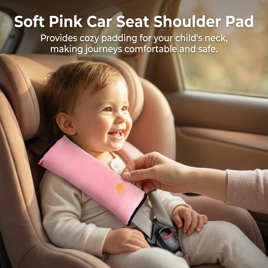 

Car Seat Shoulder Strap Protector for Kids Adjustable Safety Belt Pad Neck Protection Travel Accessories for Children