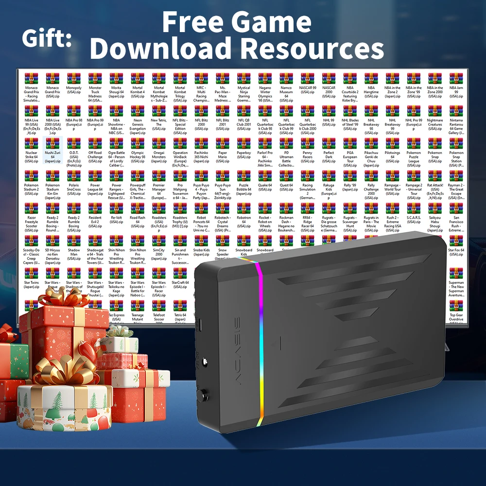 3TB Gaming HDD Playnite&Retrobat&Launchbox Retro Game Console with 17000+ Games for PS4/PS3/PS2/Wii/Wiiu/SS and WIN PC/Laptop