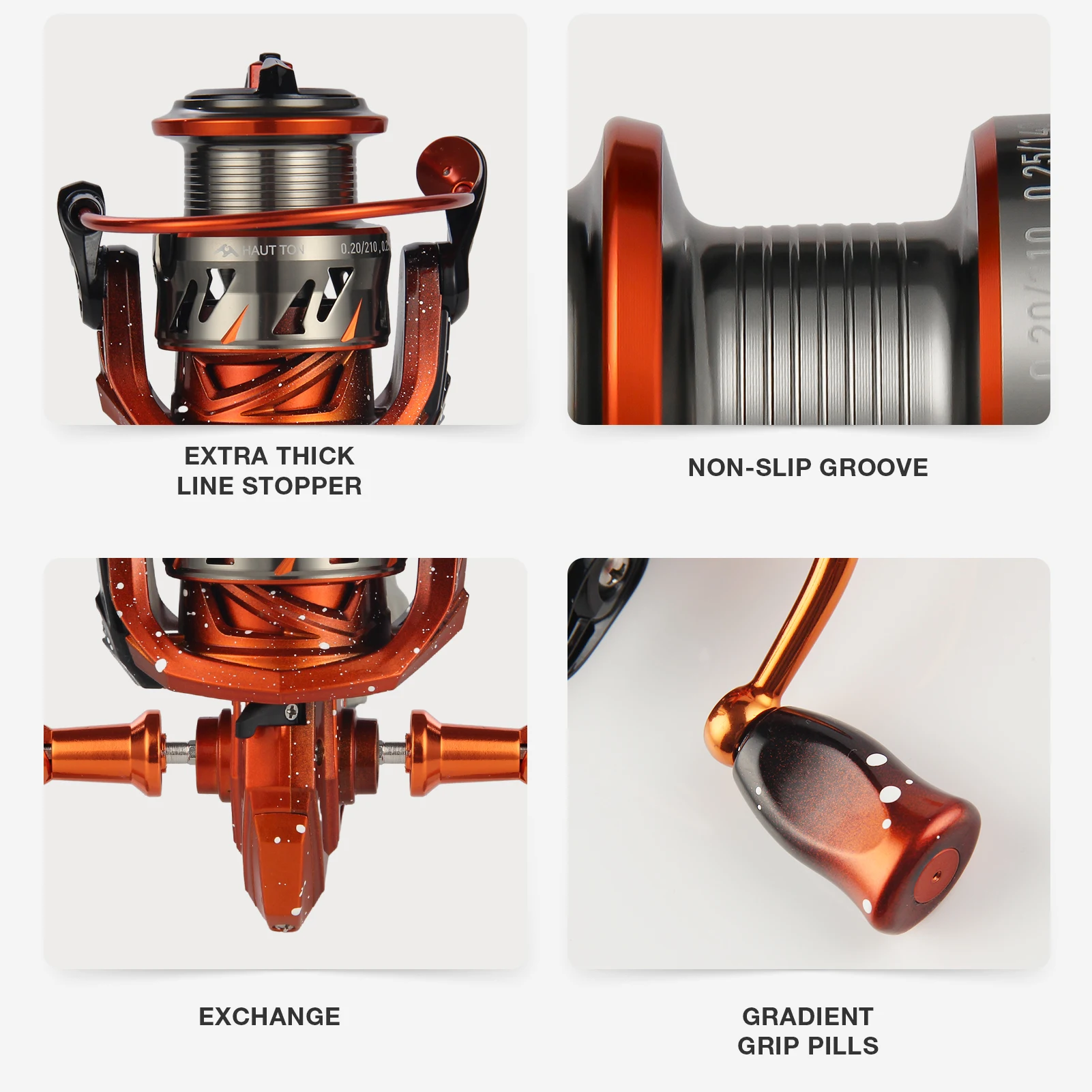 HAUT TON ICEMAN 1500S/3000S/4000L Spinning Fishing Reel 5.2:1 Gear Ratio 4+1BB long distance casting 27.1-31.8Lbs Drag system