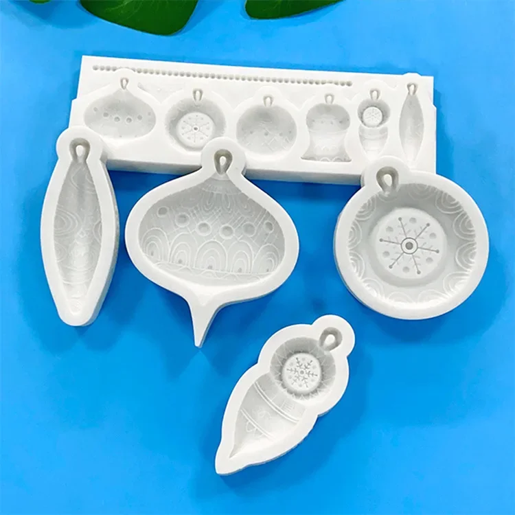 Mirosie 5-piece Middle Eastern Style Retro Pendant DIY Biscuit Fudge Earrings Resin Silicone Mold Fondant Cake Chocolate Mold