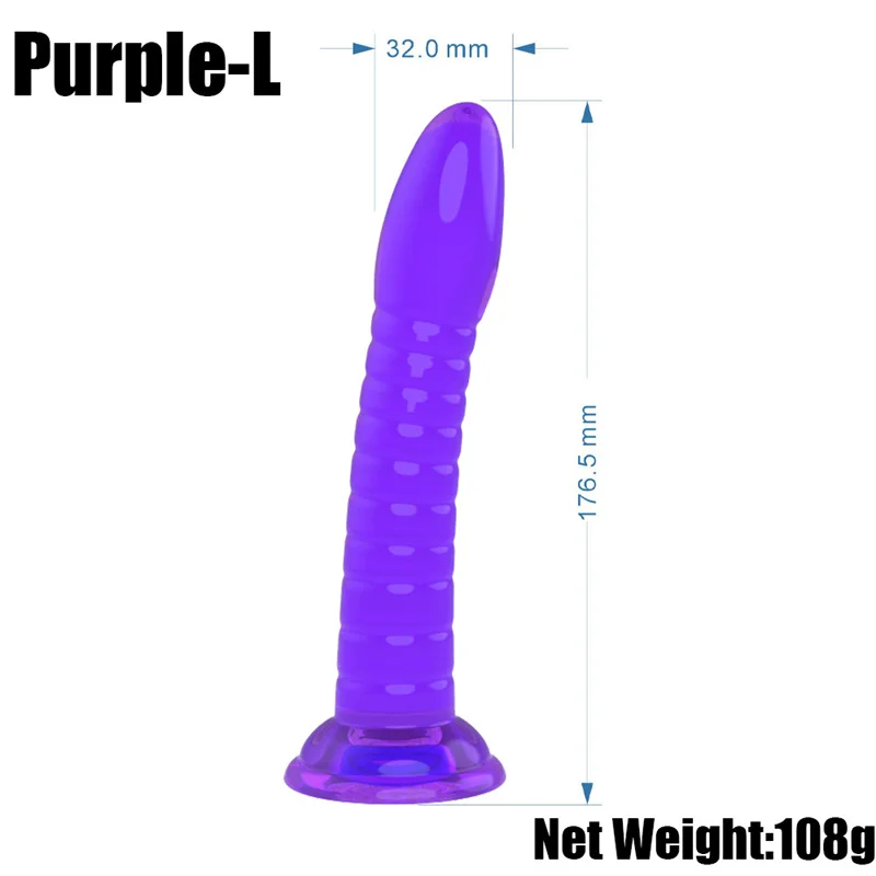 S/M/L Black Soft Liquid Silicone Realistic Dildo Strong Suction Cup Sex Toys For Woman Adult G-spot Female Sexy Toy Anal Plug 2#