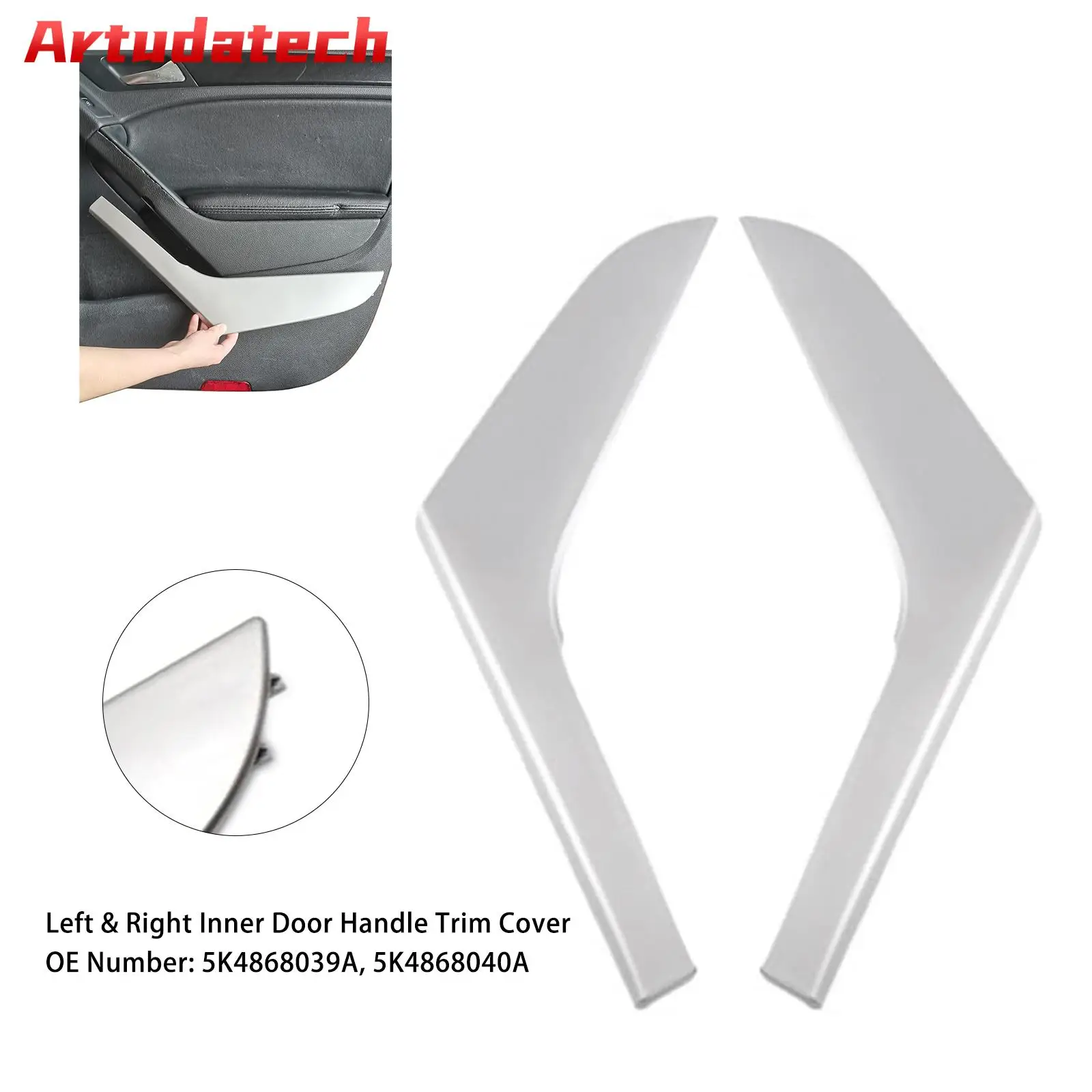 

Artudatech 2 шт. левая и правая внутренняя дверная ручка накладка для VW Golf 6 MK6 2009-2013