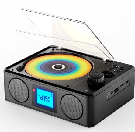 

Bluetooth Speaker Alarm Clock Combo Retro D Player Stereo D Machine Radio Portable