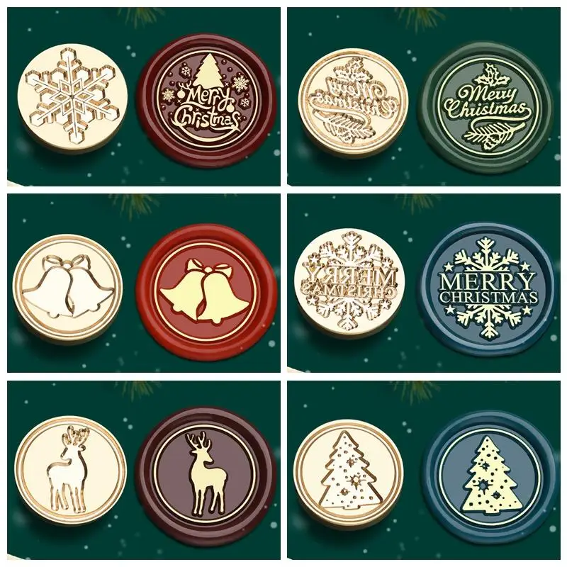 Kerstserie Lakzegel Stempels Vintage Vrolijke Kerstboom Sneeuwvlok Hoofd Voor Diy Festival Cadeaupapier Kaarten Scrapbooking