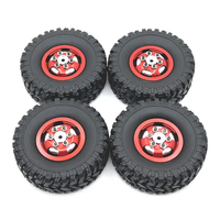 WPL C14 C24 C34 C44 C54 B14 B24 MN D90 MN99S MN78 MN82 4pcs 67mm Metal Wheel Rim Rubber Tire Tyre RC Car Upgrade Parts