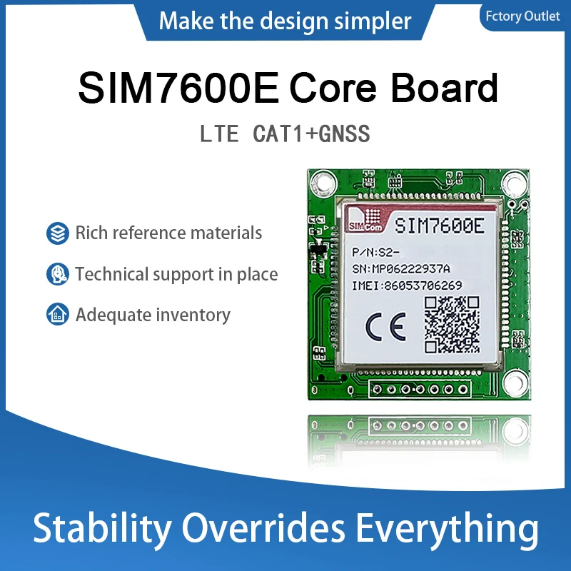 Original SIM7600E Core Board Modem SIMCOM 4G LTE Cat1 Module Support GNSS Modem Development kit Europe/Middle East/Africa