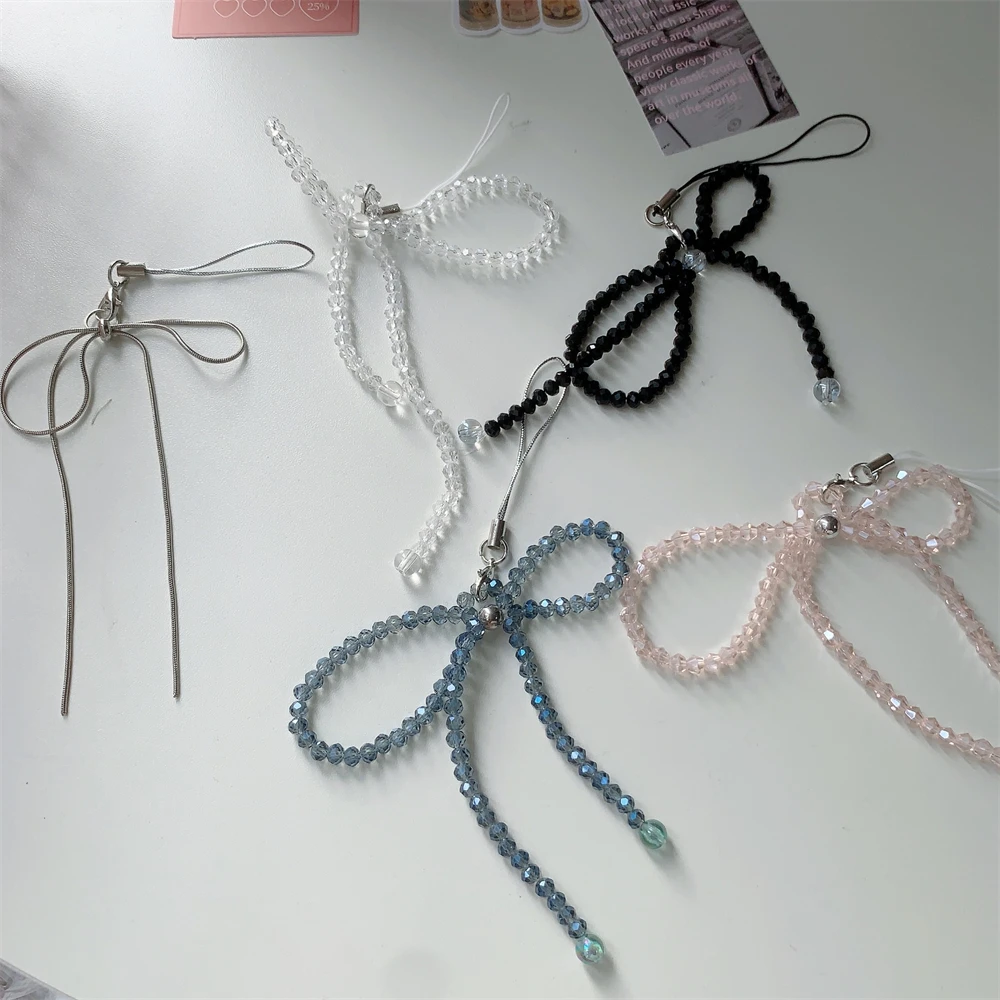 

Корейский милый бант, ремешок для телефона с бисером для iPhone, аксессуары для девочек, милый шнурок, подвеска для телефона, цепочки, Декор, веревка, шнур