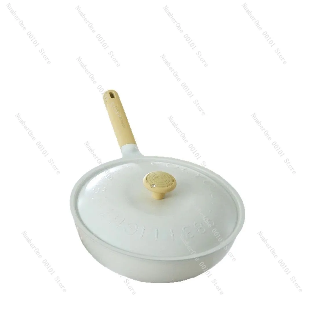 

Wok household, oil accumulation non-stick pan, gas induction cooker universal, titanium pan wok