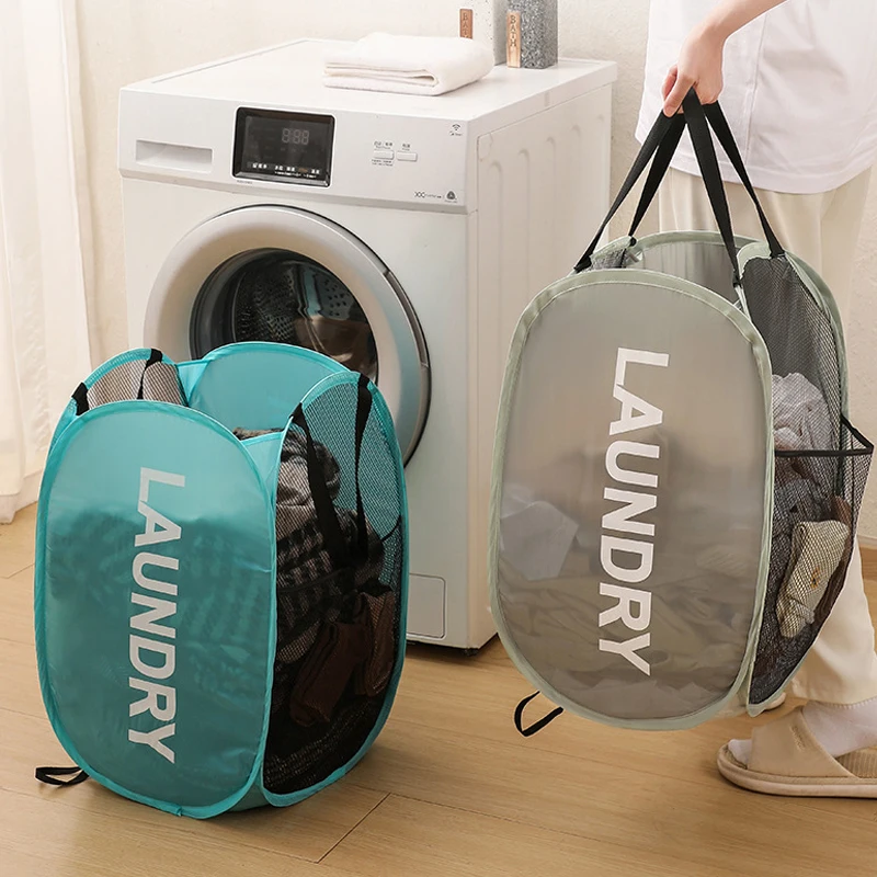 

Laundry Basket Portable Breathable Collapsible Laundry Hamper Wide Opening Space-Saving Storage for Bathroom Dorm Travel