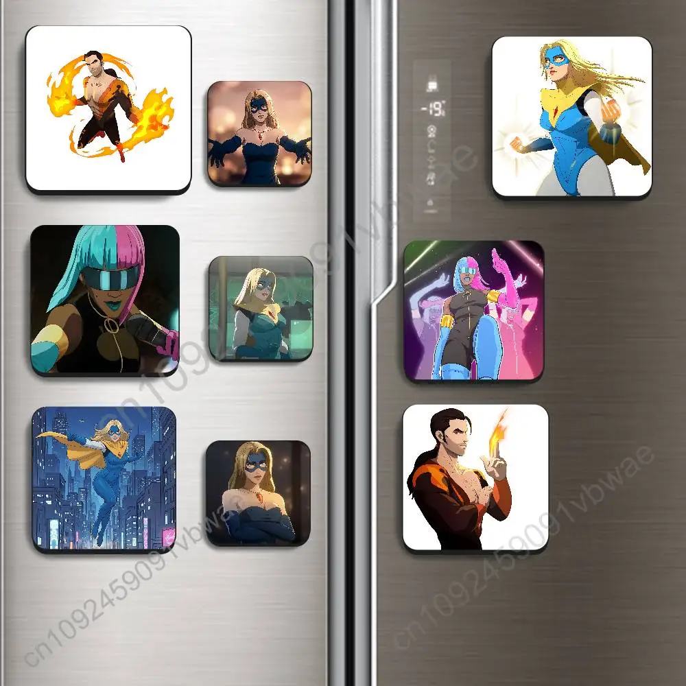 Flambae Prism Blonde Blazer Dispatch Black Square Plastic Fridge Magnet, for Magnetic Sticker No Trace Left, Durable