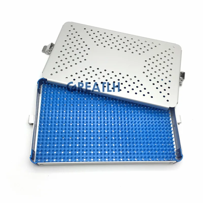 Boîte de stérilisation 3Types avec tapis en Silicone plateau de désinfection en Aluminium simple/Double couche, boîte pour Instruments de chirurgie oculaire